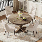 COLAMY Fabric Side Dining Chairs Set of 2, Wingback Upholstered Dining Room - Image 7
