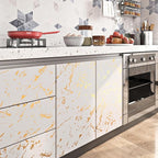 FunStick 36"x200" Cream White and Gold Wallpaper Peel and Stick Marble Contact - Image 4