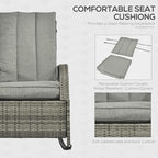 Outsunny Wicker Outdoor Rocking Chair, Patio Recliner - Image 6