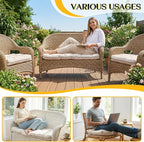 1 MIDDLE ONE Wicker Chair Cushions 3 Pieces Set - Image 7