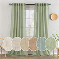 MIULEE Sage Green Linen Curtains 52x108 Inches Long by MIULEE
