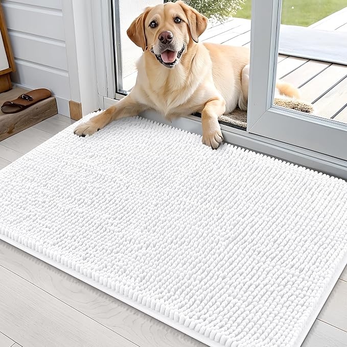 OLANLY Dog Door Mat for Muddy Paws 36x24, Super Absorbent Chenille Mud Mat | by OLANLY