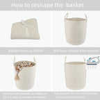 XUANGUO Cotton Rope Laundry Basket Hamper - Image 7