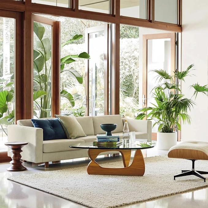 Glass Coffee Table, 44.9"×32.3"×15.8" Mid Century Modern Center Table - Image 6