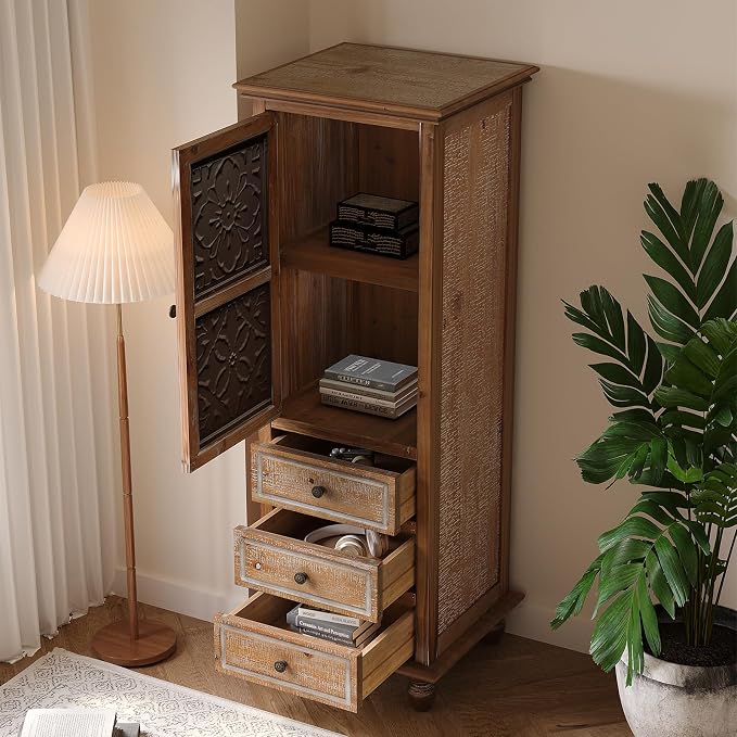 LKTART Solid Wood Accent Storage Cabinet - Image 5