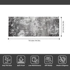Kitchen Runner Rug 3x7 Washable Non-Slip Modern Abstract Neutral Carpet - Image 2