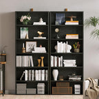 IRONCK Bookshelves and Bookcases Set of 2 Floor Standing 6 Tiers Display - Image 7
