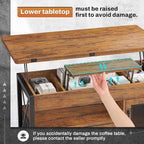 Itaar 40" Lift Top Coffee Table, 4 in 1 Coffee Tables - Image 6