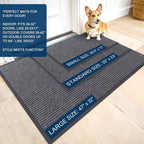 OLANLY 2-Pack Front Door Mats 59x34, Waterproof Heavy-Duty Doormats | Grey - Image 2