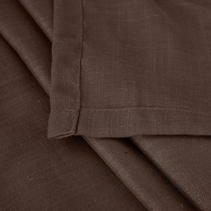 BGment Brown Linen Curtains 80 Inches Long - Image 7