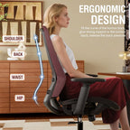 ELABEST Mesh Office Chair, Ergonomic Computer Desk Chair, Sturdy Task Chair- - Image 4