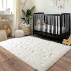 Pionblank Fluffy Area Rug for Bedroom 4x6, Indoor Plush Carpet, Cream White | - Image 4