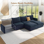 Vesgantti 108" U Shaped Sectional Couch, Deep Seat Cloud Modular Sectional Sofa - Image 8