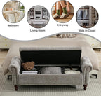 SOFTHION 58.1" Storage Bench Upholstered Chenille End of Bedroom Bed Bench - Image 7