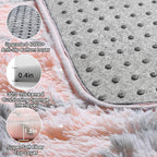 7x9 Area Rugs for Living Room Bedroom, Fluffy Pink and Grey Geometric Rug | - Image 4