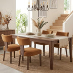 HNY Mid Century Modern Dining Chairs, Velvet Fabric Farmhouse Upholstered and - Image 7