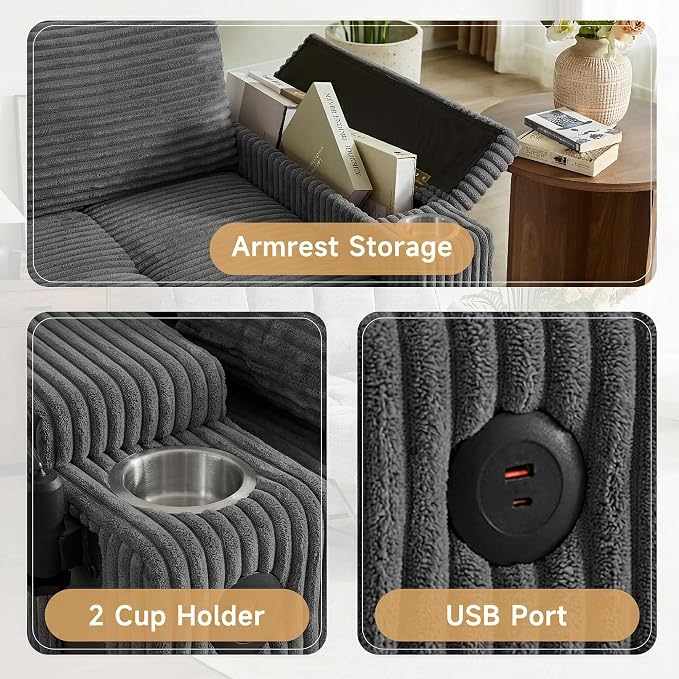 Auvsoce 65" 3-in-1 Pull-Out Convertible Sofa Bed - Image 3