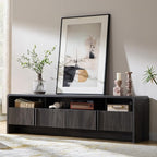 AMERLIFE 70" Modern TV Stand for TVs up to 80", Fluted Wood Entertainment Center by Unknown