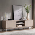 OKD 70" Mid Century Modern Fluted TV Stand, Entertainment Center, Media Console by OKD