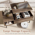 OLIXIS Wooden Coffee Table, Lift Top Coffee Table - Image 6