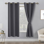 Blackout Curtains for Bedroom, Dark Grey, 38 x 63 Inch, 2 Panels | Thermal - Image 8