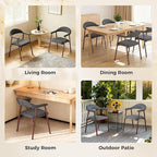 DUMOS Dining Chairs Set of 2, Linen Fabric Upholstered Kitchen Side Chairs - Image 6