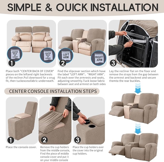 6-Piece Recliner Loveseat Covers - Image 8