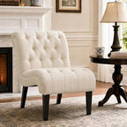 Mid Century Modern Accent Chair, Button Tufted Armless Lounge Chair, by lightupyourlife