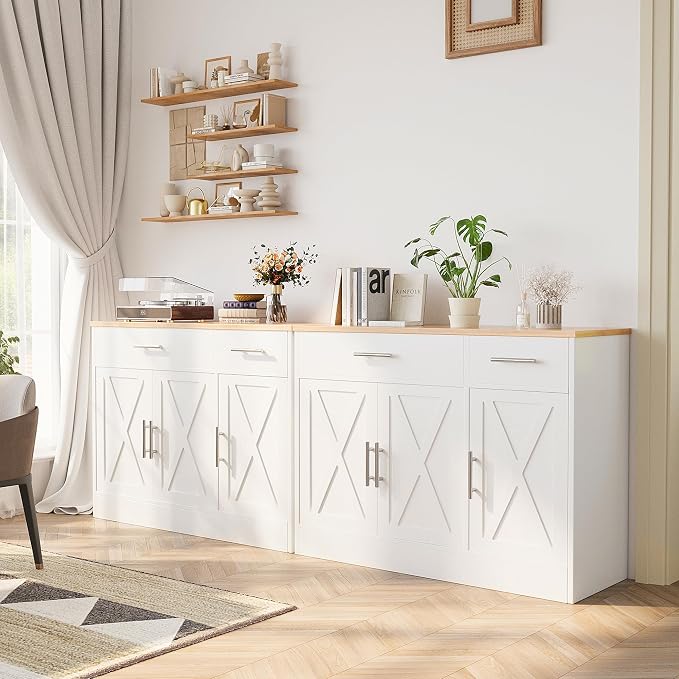 Shintenchi Modern Farmhouse Sideboard Buffet Cabinet - Image 7