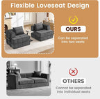 Korser Folding Convertible Sofa Bed, Corduroy Upholstered Boneless Couch - Image 9