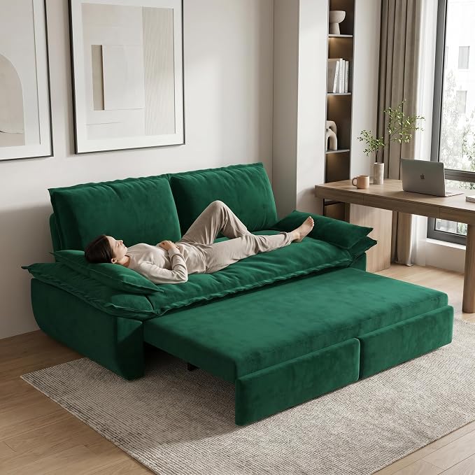 73.2" Sofa Bed Queen, 3-in-1 Pull Out Sofa Bed - Image 12