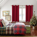 Blackout Curtains for Bedroom, Christmas Red 42 x 54 Inch, 2 Panels | Thermal - Image 6