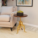 Carolina Chair & Table Adjustable Hand Crank 18" Wooden Top Rustic Side Table - Image 4
