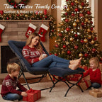 Tiita Folded Chair with Ottoman, Soft Faux Fur Oversized Folding Accent Chair - Image 2
