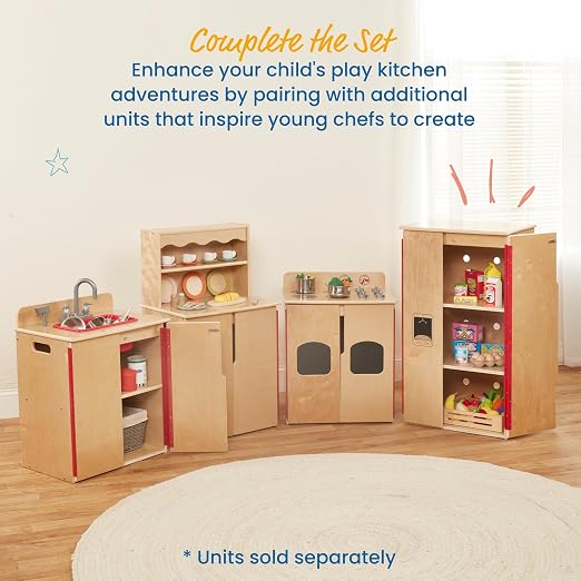 ECR4Kids Wooden Pretend Play Kitchen Refrigerator - Image 5