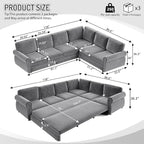 118" L-Shaped Sleeper Couch Bed - Image 2