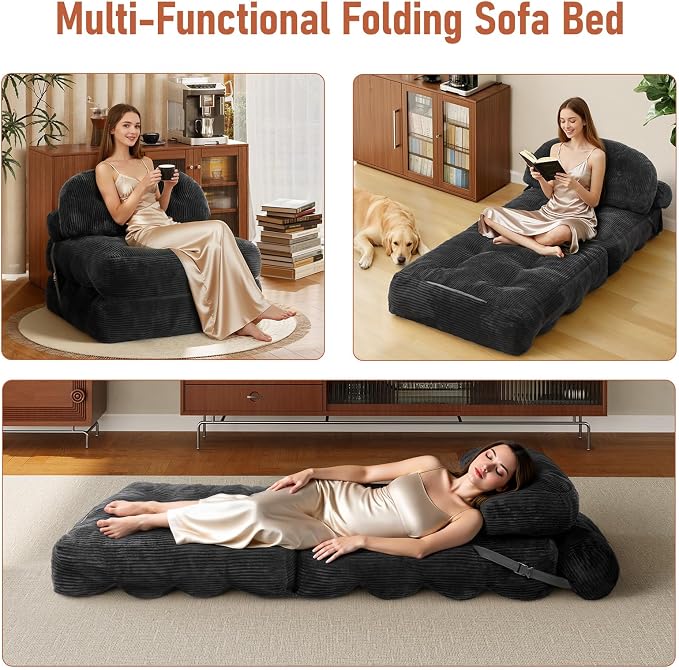 Folding Sofa Bed, Convertible Sleeper Chair - Image 3