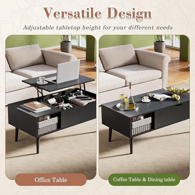 OLIXIS Wood Lift Top Coffee Table - Image 5