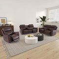 Breathable Leather Power Recliner Sofa Set, 3 Piece Living Room Furniture Set by PonlivingFurniture