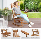 VINGLI Wooden Rocking Chair Outdoor, Patio Rockers - Image 4