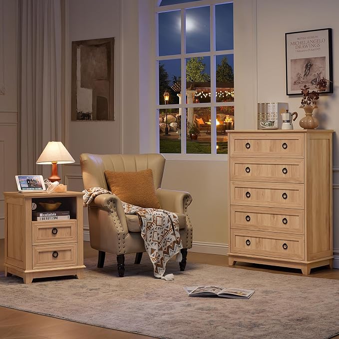 Joaxswe Farmhouse 5 Drawer Dresser - Image 6