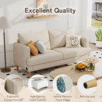 70" Modern Loveseat Sofa with USB Type-C Ports, Linen Fabric 2-Seater Deep Seat - Image 5