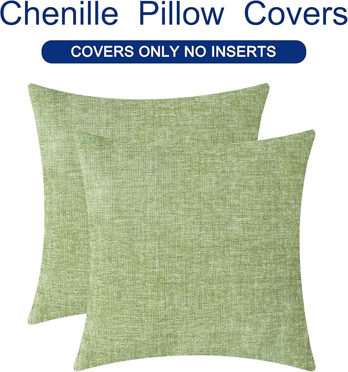 CaliTime Decorative Couch Throw Pillow Covers 22 X 22 Inches Sage Green | Pack - Image 6
