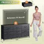WLIVE 54''W Dresser for Bedroom, 65 inch TV, Wide Chest of Drawers - Image 3