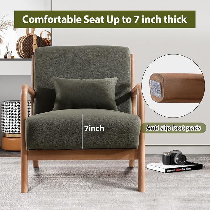 INZOY Mid Century Modern Accent Chair - Image 6