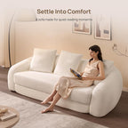 SICOTAS 90.6" Curved Convertible Sofa Couch Bed - Image 3