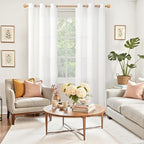 YoungsTex White Linen Curtains 84 Inch Length - Image 2