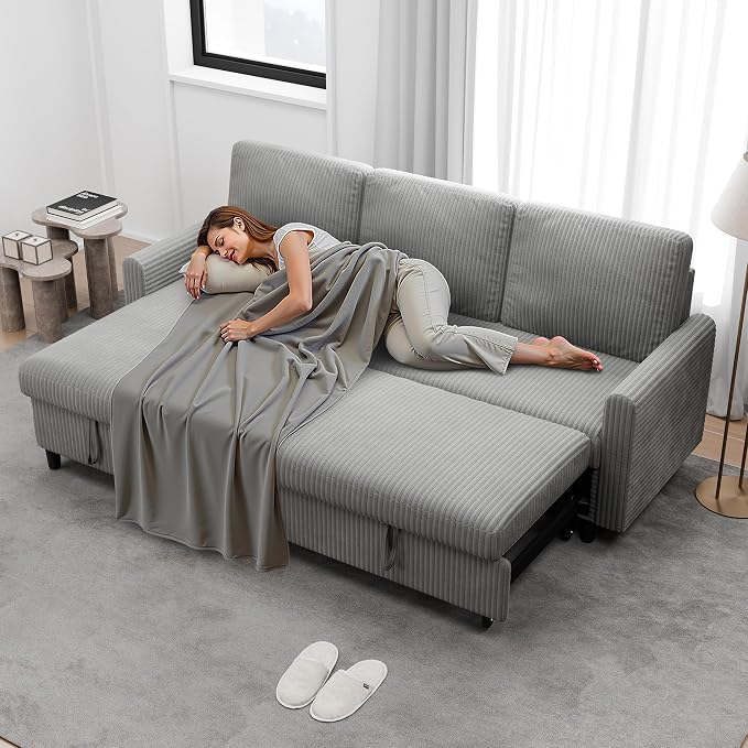 Walsunny 77" Sectional Sleeper Sofa - Image 3