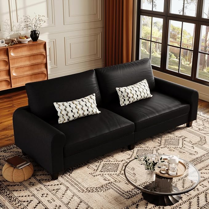 EASE MOOSE 70.6" Faux Leather Loveseat Sofa, Deep Seat Waterproof and by EASEMOOSE