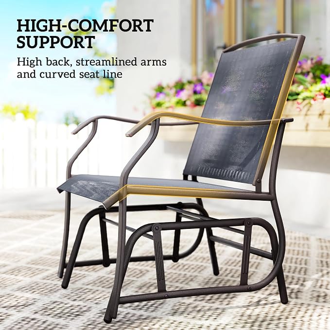 Outsunny 3 Piece Outdoor Glider Chair - Image 6